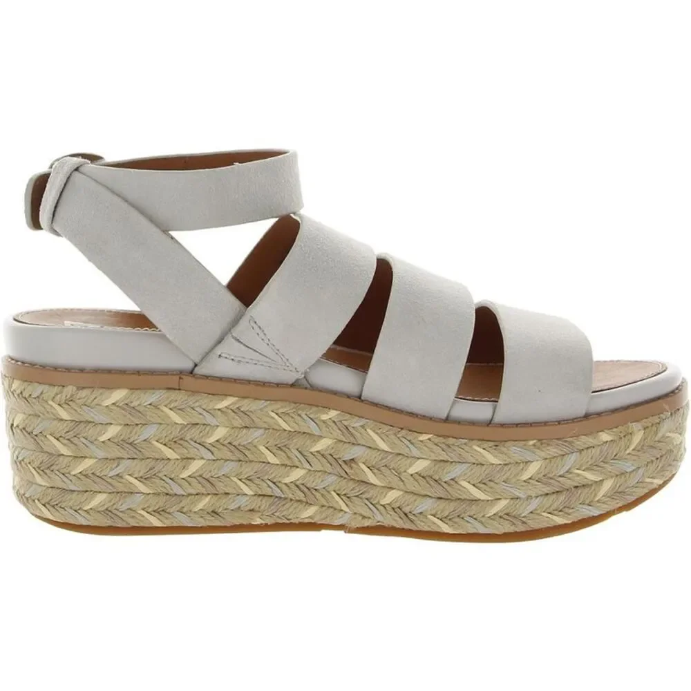 Women's Light Gray Espadrille Platform Sandals